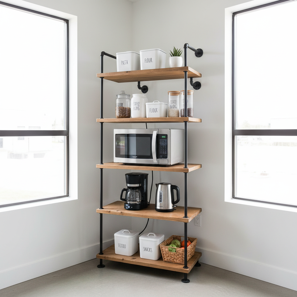 Bulky Appliances In, Dead Counter Space Out: What Newer Kitchen Baker Rack Microwave Stand Storage Designs Traded Away