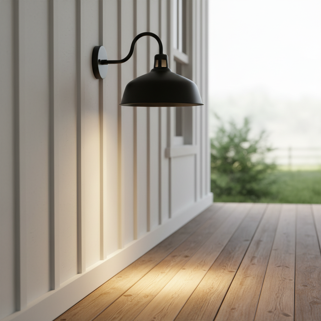 Farmhouse Outdoor Wall Light Gooseneck Barn Style You Only Need 1: Rust and Fading Over Time, Not Daily Use