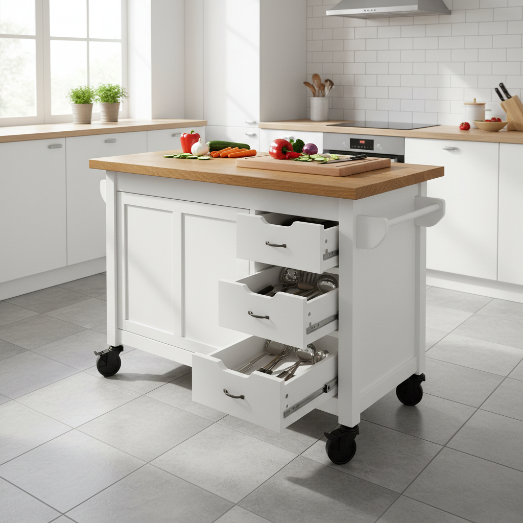 How the Work-From-Home Lifestyle Reshaped Small Kitchens: The Rise of the Rolling Workspace Storage Island