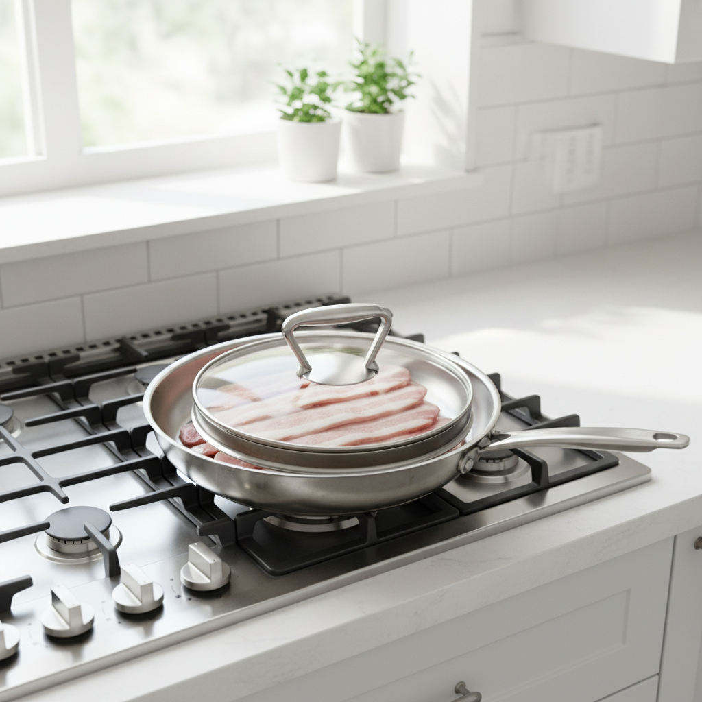 Bacon Press Flat Cooking Breakfast Tips on Paper, Crispy Perfection in Your Morning Skillet: Reading Bacon Press Specs