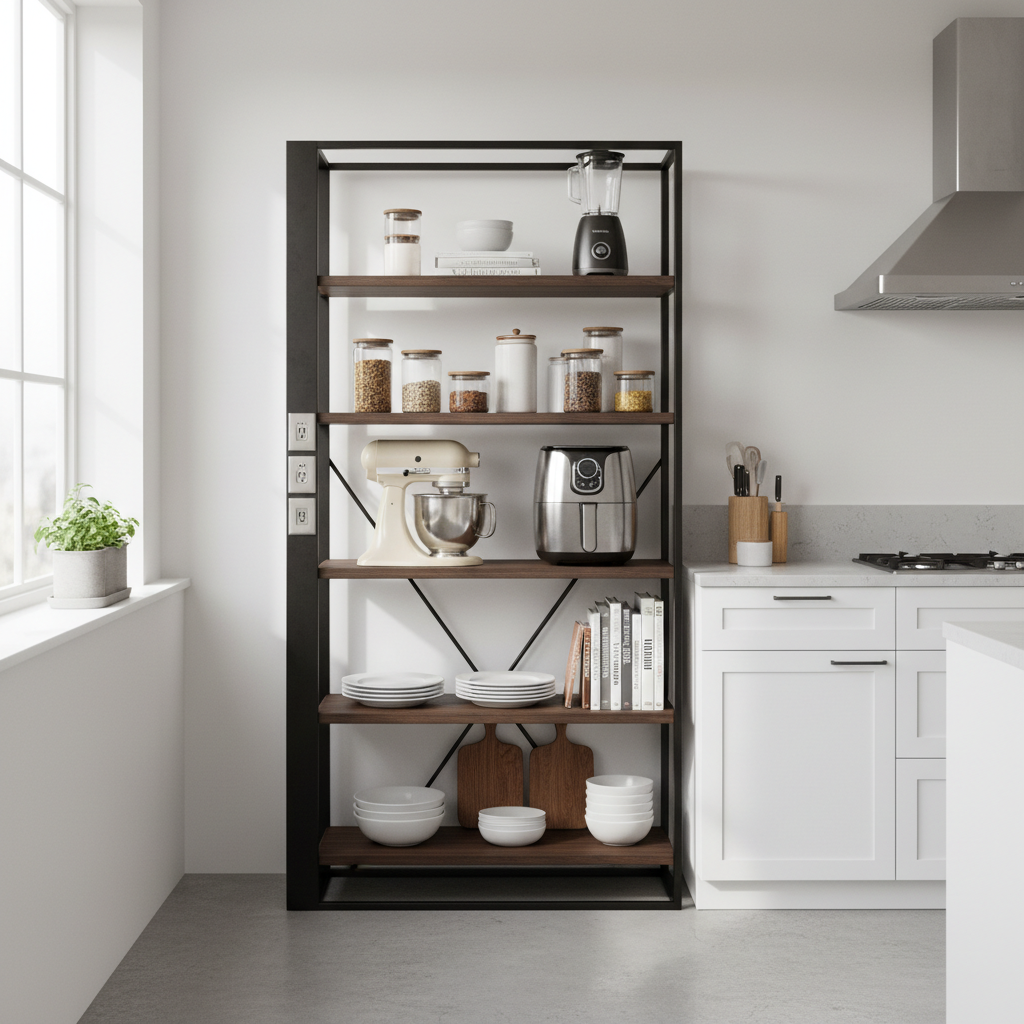 More Appliances, Less Counter Space: How a Baker's Rack with Power Outlets Solves the Modern Kitchen Crunch