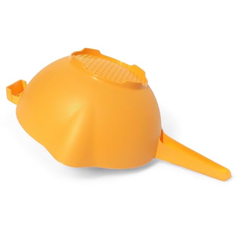Colander with Hanging Handle, 2 Quart Orange Plastic