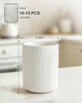 Ceramic Utensil Holder with Cork Base, 6.5-Inch, White