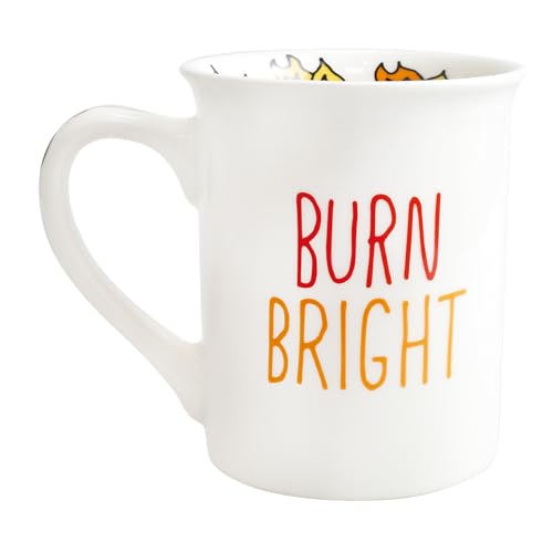 Coffee Mug, 16 oz Stoneware Cup with Burning Dumpster Design
