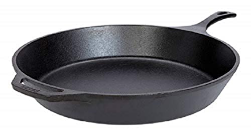 15-Inch Cast Iron Skillet with Clear Tempered Glass Lid, Black