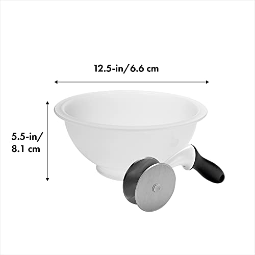 Salad Chopper and Bowl with Stainless Steel Blades, 4-5 Quart White