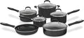 11-Piece Nonstick Cookware Set in Black with Stainless Steel Handles