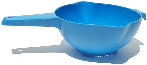 Colander Strainer 2 Quart Blue with Double Pouring Spouts and Hanging Hook