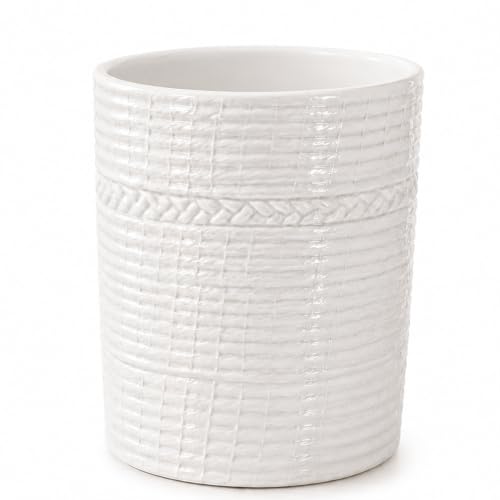 Handcrafted Cooking Utensil Holder, Extra-Large Crock, White - view 7