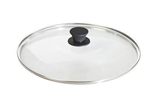 Cast Iron Skillet with Glass Lid and Silicone Handle Holder, 12-Inch