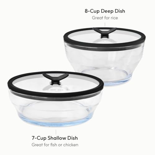 Microwave Glass Cookware Set with Lids, 4-Piece Borosilicate