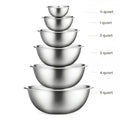 Stainless Steel Mixing Bowl Set, 6 Nesting Pieces, ½ to 5 Quart