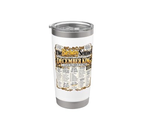 December Birthday King Born In December Front Page Newspaper Stainless Steel Insulated Tumbler