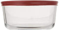 Round Glass Food Storage Containers, 4 Cup, Red Lids, 3 Pack