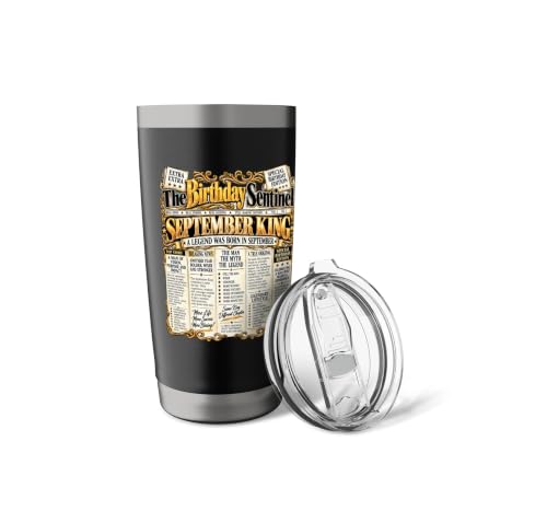 September Birthday King Born September Front Page Newspaper Stainless Steel Insulated Tumbler - view 5