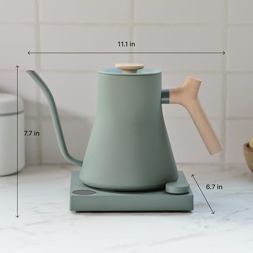 Stagg EKG Pro Electric Gooseneck Kettle - Pour-Over Coffee and Tea, Quick Heating, Precise Temperature Control, Scheduling, Built-in Brew Timer, Smoke Green with Maple Wood Handle, 0.9 Liter - view 6
