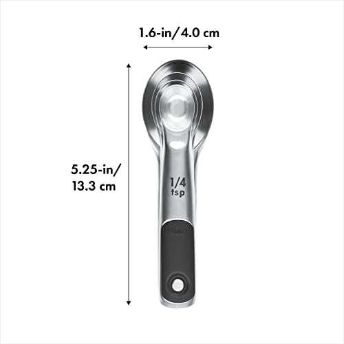 Good Grips 4 Piece Stainless Steel Measuring Spoons with Magnetic Snaps, (Pack of 2) - view 5