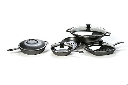 15 Inch Cast Iron Pre-Seasoned Skillet with Tempered Glass Lid - view 6