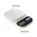 Digital Kitchen Scale, 5 kg Capacity, White Plastic Counter Scale