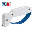 Knife Sharpener with Tungsten Carbide Blades for Straight and Serrated Edges