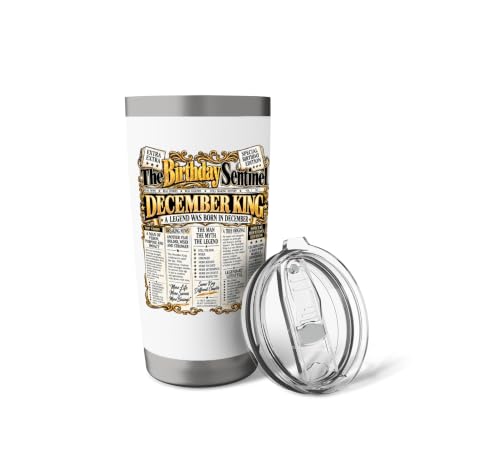 December Birthday King Born In December Front Page Newspaper Stainless Steel Insulated Tumbler - view 5
