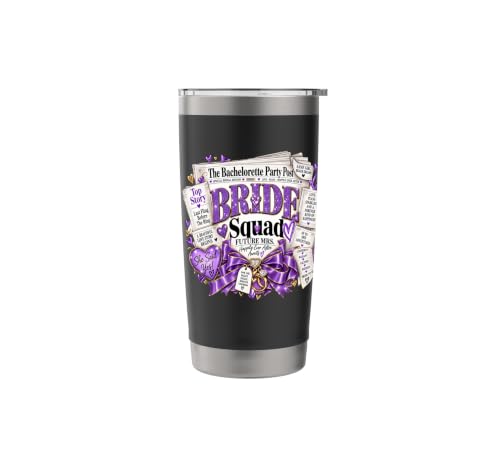 Bride Squad Wedding Crew Newspaper Front Page Girls' Trip Stainless Steel Insulated Tumbler - view 3