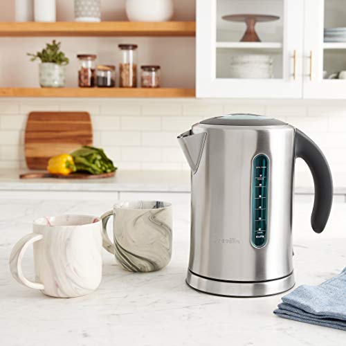 Cordless Hot Water Kettle, 1.7 Liter Brushed Stainless Steel with Soft Top Lid