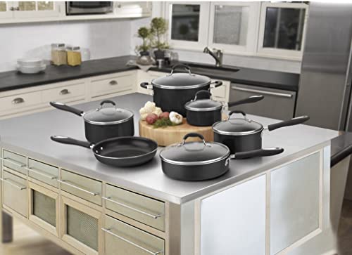 11-Piece Set Advantage Nonstick Cookware, Black & 622-20 Chef's Classic 8-Inch Open Skillet Nonstick-Hard-Anodized - view 3