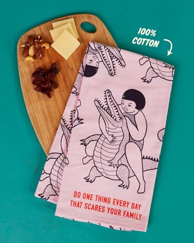 Funny Dish Towel - Screen-Printed Cotton Kitchen Towels - Scares You - view 4