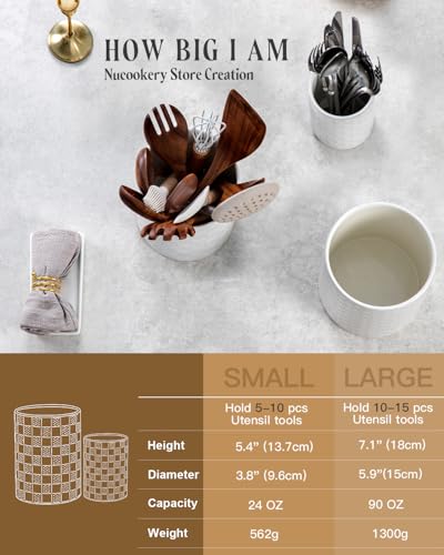Ceramic Utensil Holder for Kitchen Counter Organizer, Set of 2 - view 6