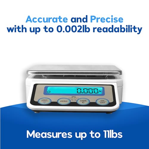 PS-10 Digital Kitchen Portion Scale - 11lb Electric Kitchen Scale with 0.002lb Readability - Removable Platter & LCD Display - Lb, Oz, G Unit Conversion (AC & Battery Powered) - view 3