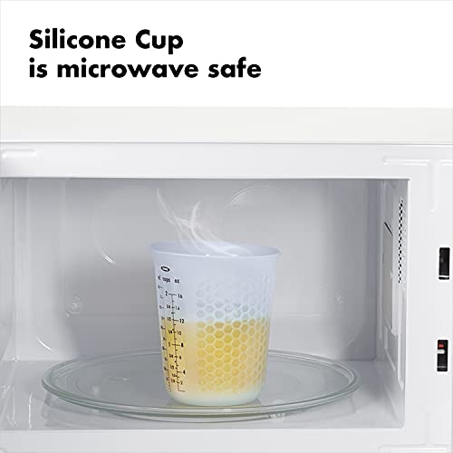 Silicone Measuring Cup Set, 3 Piece with 1/2, 1 and 2 Cup Sizes, White