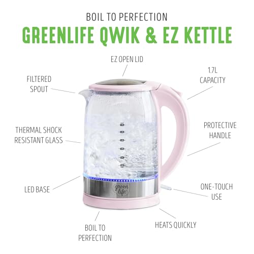 1.7 Liter Electric Glass Kettle, Pink - view 3