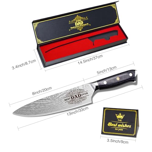 8-Inch Forged Chef's Knife with Wood Handle, High Carbon Steel Blade