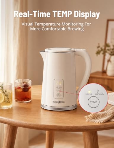 Electric Kettle, 1.7L Stainless Steel with 6 Temperature Presets