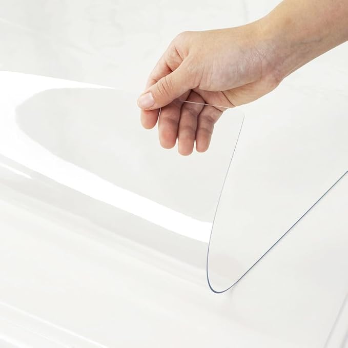 Warmstar Clear Table Cover Protector 44 x 84 Inch,1.5mm Thick Plastic Table Cover Rectangle,PVC Clear Table Protector,Desk Protector Mat for Kitchen, Dresser, Writing Desk，Dining Room Table