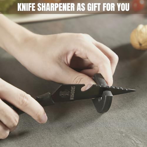 Kitchen Scissors All Purpose, Extra Sharp Kitchen Shears with Knife Sharpener & Sheath, Solid & Durable Stainless Steel Scissors with ANTI-RUST Black Titanium Plated, Dishwasher Safe – Green - view 5