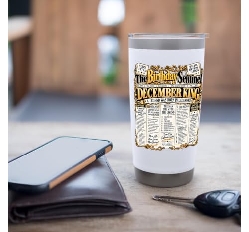 December Birthday King Born In December Front Page Newspaper Stainless Steel Insulated Tumbler - view 7