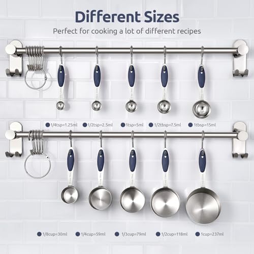 Measuring Cups and Spoons Set, 10 Piece Stainless Steel Nesting Kit