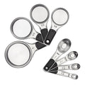 Measuring Cups and Spoon Set, 8 Piece Stainless Steel with Pepper Grinder