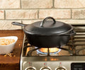 Cast Iron Deep Skillet and Cover, 3 Quart, Black, 10.25-Inch