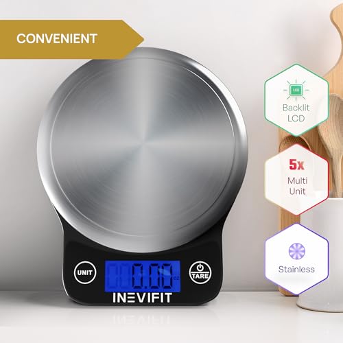 Digital Kitchen Scale, Highly Accurate Multifunction Food Scale 13 lbs 6kgs Max, Clean Modern Black with Premium Stainless Steel Finish. Includes Batteries - view 3