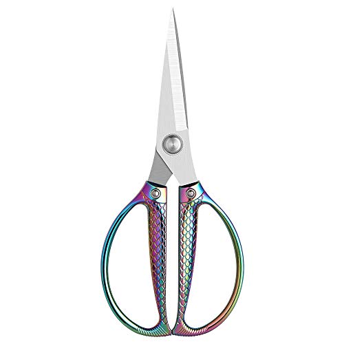 Fish pattern Powerful kitchen scissors professional Heavy Duty Multi-Purpose pretty Color rainbow Titanium Coating Forged Stainless Steel fish bones Shears Office Home scissors - view 3