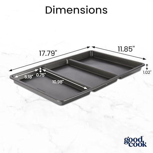 Baking Sheet, Nonstick Carbon Steel with Divided Sections, 17.7 x 11.8 Inch