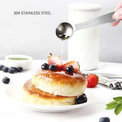 Measuring Cups and Spoons Set Heavy Duty 304 Metal Stainless Steel Measuring Cup Spoon Kitchen Gadgets for Cooking Baking (Set of 17) - view 3