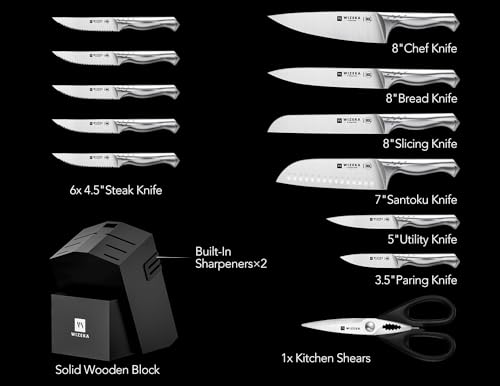 Kitchen Knife Set, 15 Piece Knife Block Set with Sharpener - view 4