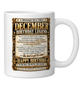 Ceramic Coffee Mug 11 oz White with December Birthday Newspaper Design