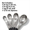 Measuring Spoon Set, 4 Piece Stainless Steel with Magnetic Handles
