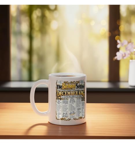December Birthday King Born In December Front Page Newspaper Ceramic Mug, White, 11oz - view 3