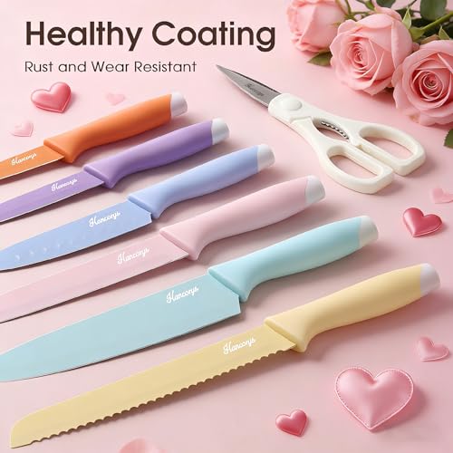 Kitchen Knife Set, 13-Piece Stainless Steel Knives with 6 Blade Guards
